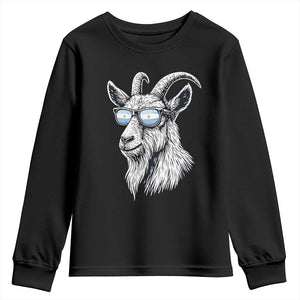 Cool Goat With Sunglasses Argentinian Flag Youth Sweatshirt Argentina Soccer Football Game Day Supporter TS14 Black Print Your Wear