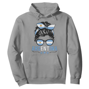 Argentina Messy Bun Proud Argentinian Flag Hoodie TS14 Sport Gray Print Your Wear