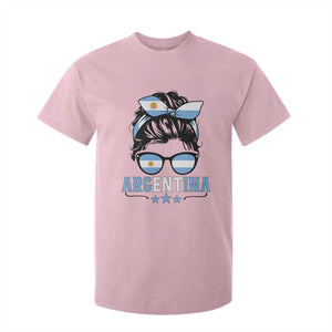 Argentina Messy Bun Proud Argentinian Flag T Shirt For Kid TS14 Light Pink Print Your Wear