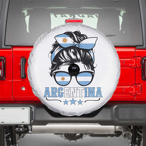 Argentina Messy Bun Proud Argentinian Flag Spare Tire Cover TS14 White Print Your Wear