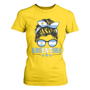 Argentina Messy Bun Proud Argentinian Flag T Shirt For Women TS14 Daisy Print Your Wear