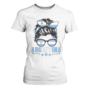 Argentina Messy Bun Proud Argentinian Flag T Shirt For Women TS14 White Print Your Wear