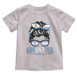 Argentina Messy Bun Proud Argentinian Flag Toddler T Shirt TS14 Ice Gray Print Your Wear
