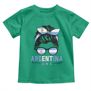 Argentina Messy Bun Proud Argentinian Flag Toddler T Shirt TS14 Irish Green Print Your Wear