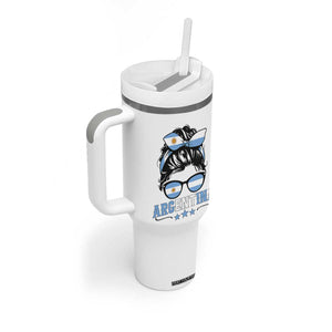 Argentina Messy Bun Proud Argentinian Flag Tumbler With Handle TS14 Print Your Wear