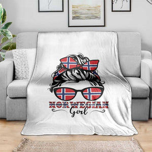 Norway Messy Bun Girl Norwegian Flag Throw Blanket TS14 Print Your Wear
