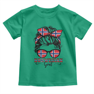 Norway Messy Bun Girl Norwegian Flag Toddler T Shirt TS14 Irish Green Print Your Wear