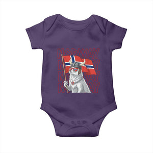 Norwegian Forest Cat Norway Flag Norge Pride Baby Onesie TS14 Purple Print Your Wear