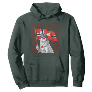 Norwegian Forest Cat Norway Flag Norge Pride Hoodie TS14 Dark Forest Green Print Your Wear