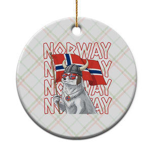 Norwegian Forest Cat Norway Flag Norge Pride Ceramic Ornament TS14 1pc Christmas Plaid Print Your Wear