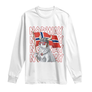 Norwegian Forest Cat Norway Flag Norge Pride Long Sleeve Shirt TS14 White Print Your Wear