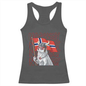 Norwegian Forest Cat Norway Flag Norge Pride Racerback Tank Top TS14 Dark Heather Print Your Wear