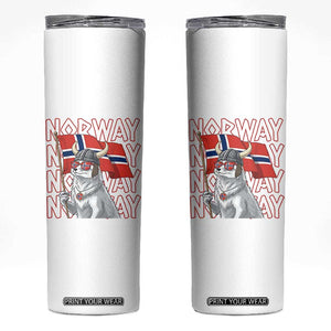 Norwegian Forest Cat Norway Flag Norge Pride Skinny Tumbler TS14 White Print Your Wear