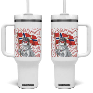 Norwegian Forest Cat Norway Flag Norge Pride Tumbler With Handle TS14 One Size: 40 oz White Print Your Wear