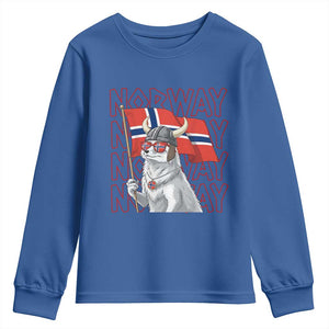 Norwegian Forest Cat Norway Flag Norge Pride Youth Sweatshirt TS14 Royal Blue Print Your Wear