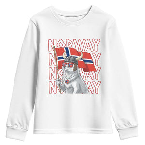 Norwegian Forest Cat Norway Flag Norge Pride Youth Sweatshirt TS14 White Print Your Wear