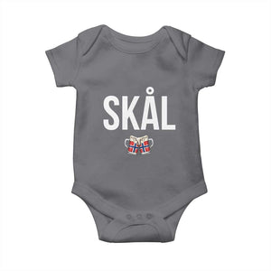 Skål Cheers in Norwegian Norway Baby Onesie Funny Drinking Beer Norwegian Scandinavian TS14 Charcoal Print Your Wear