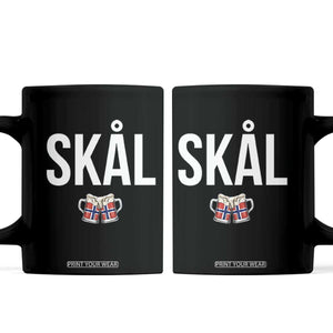 Skål Cheers in Norwegian Norway Coffee Mug Funny Drinking Beer Norwegian Scandinavian TS14 Black Print Your Wear