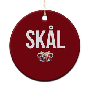 Skål Cheers in Norwegian Norway Ceramic Ornament Funny Drinking Beer Norwegian Scandinavian TS14 1pc Red Print Your Wear
