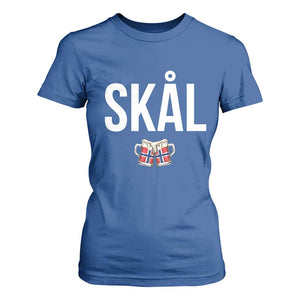Skål Cheers in Norwegian Norway T Shirt For Women Funny Drinking Beer Norwegian Scandinavian TS14 Royal Blue Print Your Wear