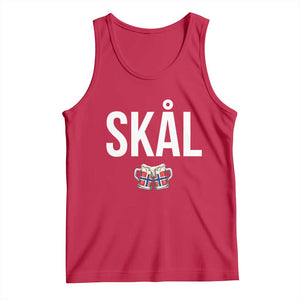 Skål Cheers in Norwegian Norway Tank Top Funny Drinking Beer Norwegian Scandinavian TS14 Red Print Your Wear