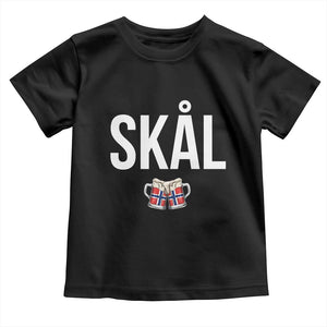 Skål Cheers in Norwegian Norway Toddler T Shirt Funny Drinking Beer Norwegian Scandinavian TS14 Black Print Your Wear