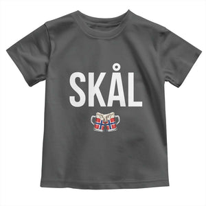 Skål Cheers in Norwegian Norway Toddler T Shirt Funny Drinking Beer Norwegian Scandinavian TS14 Dark Heather Print Your Wear