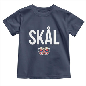 Skål Cheers in Norwegian Norway Toddler T Shirt Funny Drinking Beer Norwegian Scandinavian TS14 Navy Print Your Wear