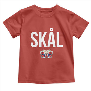 Skål Cheers in Norwegian Norway Toddler T Shirt Funny Drinking Beer Norwegian Scandinavian TS14 Red Print Your Wear