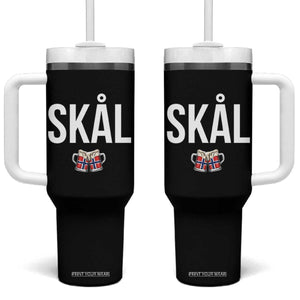 Skål Cheers in Norwegian Norway Tumbler With Handle Funny Drinking Beer Norwegian Scandinavian TS14 One Size: 40 oz Black Print Your Wear
