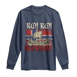 Ro Ro Norwegian Viking Ship Norway Flag Long Sleeve Shirt TS14 Navy Print Your Wear