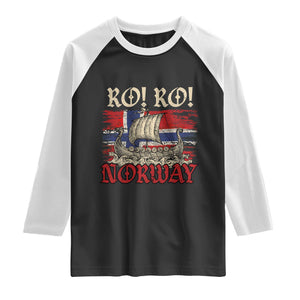 Ro Ro Norwegian Viking Ship Norway Flag Raglan Shirt TS14 Black White Print Your Wear