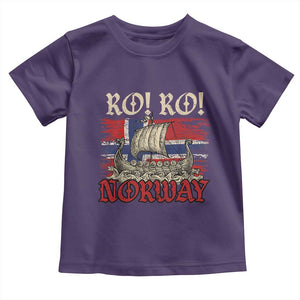 Ro Ro Norwegian Viking Ship Norway Flag Toddler T Shirt TS14 Purple Print Your Wear