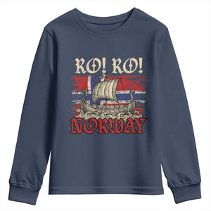Ro Ro Norwegian Viking Ship Norway Flag Youth Sweatshirt TS14 Navy Print Your Wear