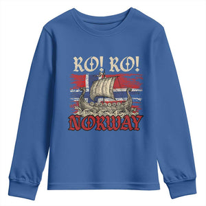 Ro Ro Norwegian Viking Ship Norway Flag Youth Sweatshirt TS14 Royal Blue Print Your Wear