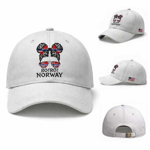 Ro Ro Norwegian Viking Ship Baseball Cap Norway Flag Messy Bun Girl TS14 Baseball Cap Universal Fit White Print Your Wear