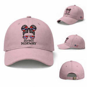 Ro Ro Norwegian Viking Ship Baseball Cap Norway Flag Messy Bun Girl TS14 Baseball Cap Universal Fit Light Pink Print Your Wear