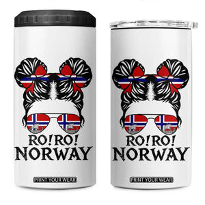 Ro Ro Norwegian Viking Ship 4 in 1 Can Cooler Tumbler Norway Flag Messy Bun Girl TS14 One Size: 16 oz White Print Your Wear