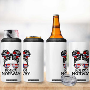 Ro Ro Norwegian Viking Ship 4 in 1 Can Cooler Tumbler Norway Flag Messy Bun Girl TS14 Print Your Wear
