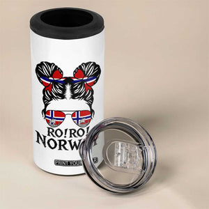 Ro Ro Norwegian Viking Ship 4 in 1 Can Cooler Tumbler Norway Flag Messy Bun Girl TS14 Print Your Wear