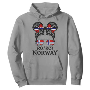 Ro Ro Norwegian Viking Ship Hoodie Norway Flag Messy Bun Girl TS14 Sport Gray Print Your Wear