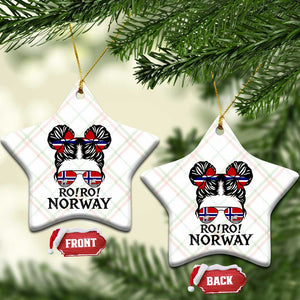 Ro Ro Norwegian Viking Ship Ceramic Ornament Norway Flag Messy Bun Girl TS14 Print Your Wear