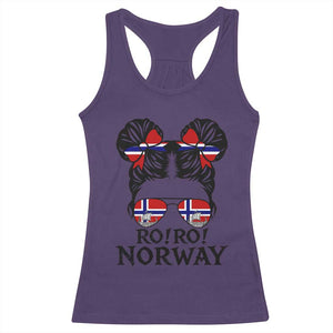 Ro Ro Norwegian Viking Ship Racerback Tank Top Norway Flag Messy Bun Girl TS14 Purple Print Your Wear