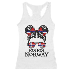 Ro Ro Norwegian Viking Ship Racerback Tank Top Norway Flag Messy Bun Girl TS14 White Print Your Wear