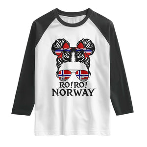 Ro Ro Norwegian Viking Ship Raglan Shirt Norway Flag Messy Bun Girl TS14 White Black Print Your Wear
