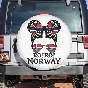 Ro Ro Norwegian Viking Ship Spare Tire Cover Norway Flag Messy Bun Girl TS14 No hole White Print Your Wear