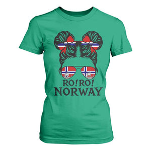 Ro Ro Norwegian Viking Ship T Shirt For Women Norway Flag Messy Bun Girl TS14 Irish Green Print Your Wear