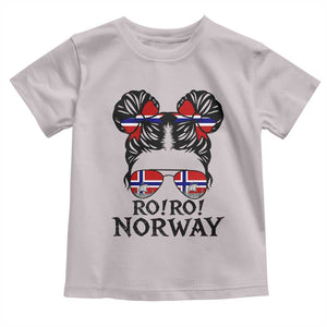 Ro Ro Norwegian Viking Ship Toddler T Shirt Norway Flag Messy Bun Girl TS14 Ice Gray Print Your Wear