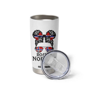 Ro Ro Norwegian Viking Ship Tumbler Cup Norway Flag Messy Bun Girl TS14 Print Your Wear