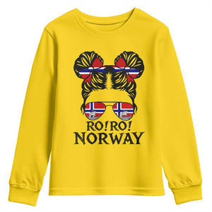 Ro Ro Norwegian Viking Ship Youth Sweatshirt Norway Flag Messy Bun Girl TS14 Daisy Print Your Wear
